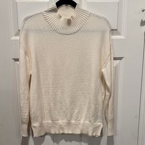 Magaschoni Cream Ribbed Turtleneck Sweater